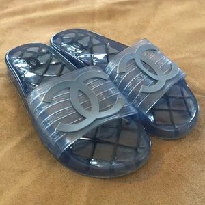 Chanel Blue Pool Slides Size 37 (7US)